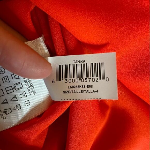 BCBGMAXAZRIA Bright Red Tanika High Low Gown Size 4 - Picture 7 of 10